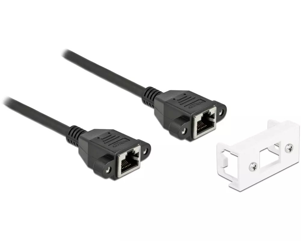 Delock Patchkabel für Easy 45 Modul Cat 6A, S/FTP, 2 m, Schwarz