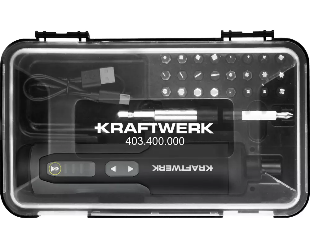 Kraftwerk Akku-Schraubendreher 1/4", 28-teilig, USB-C, 3.6 V