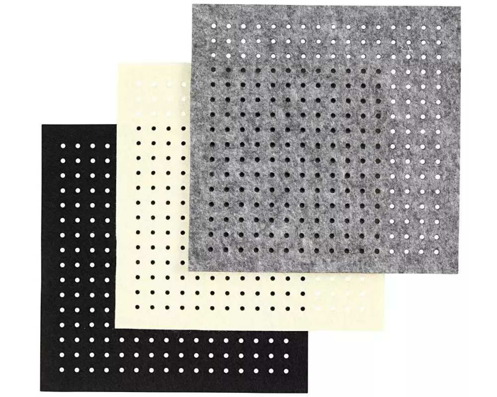 Creativ Company Bastelfilz 3 mm, 20 x 20 cm, 12 Blatt, Grau/Schwarz/Beige