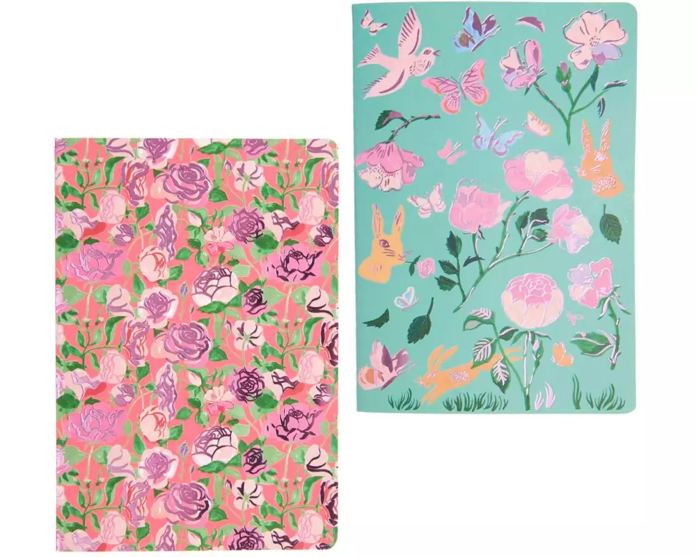 Rico Design Notizheft La Vie en Rose 2 x A5, Dot, Blau/Rosa