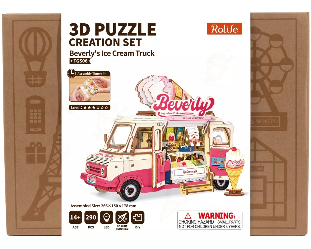 Rolife Rolife Beverly's Eiswagen Modellbausatz aus Holz