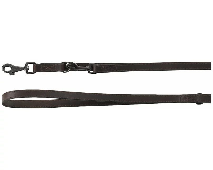 Flamingo verstellbare Führleine Denver aus Leder braun 200x1.8cm