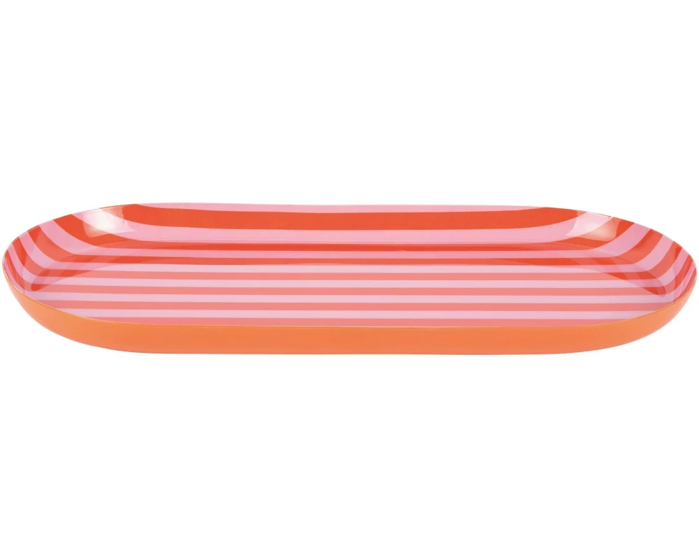 present time Servierplatte Animado Oval Large, Bright orange / Soft pink