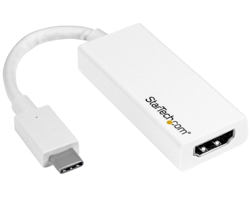 StarTech.com USB-C to HDMI Adapter â€" White â€" 4K 60Hz â€" Thunderbolt 3 Compatible â€" USB-C Adapter â€" USB Type C to HDMI Dongle Converter