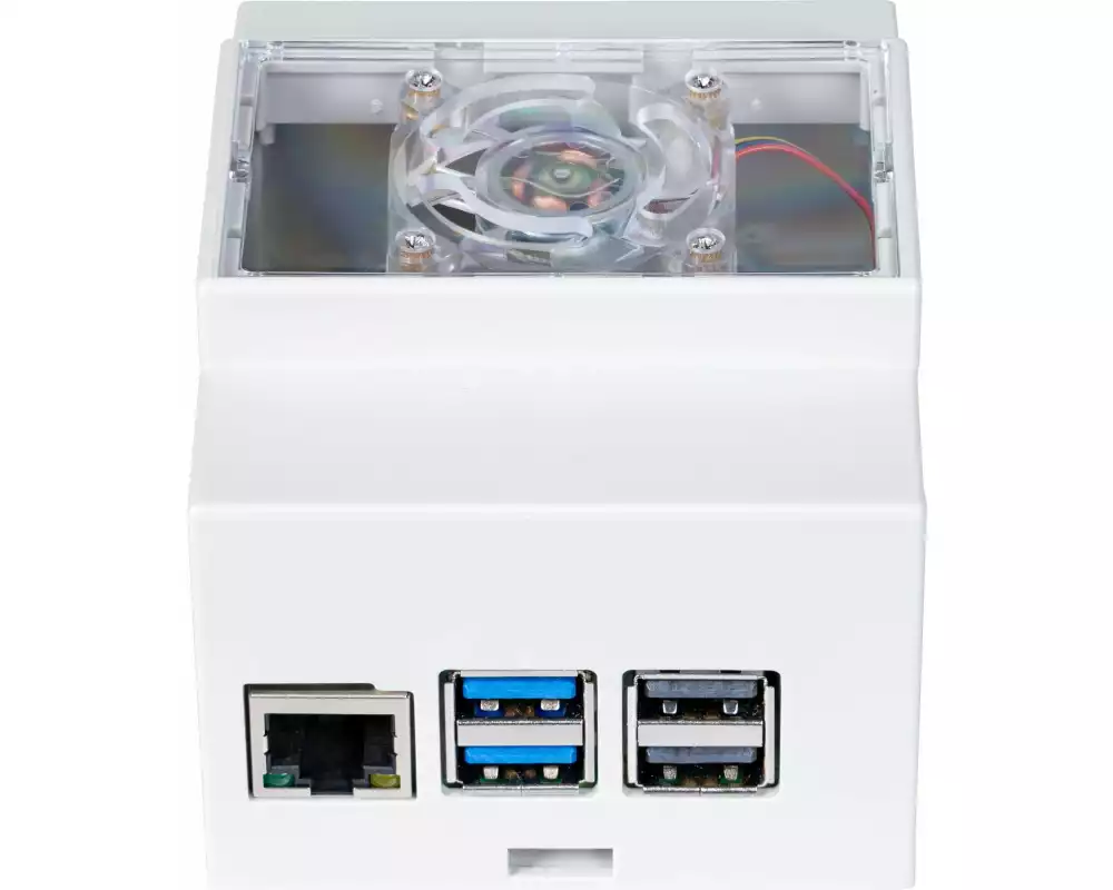 jOY-iT Gehäuse Raspberry Pi 5 DIN-Hutschienengehäuse mit Lüfter