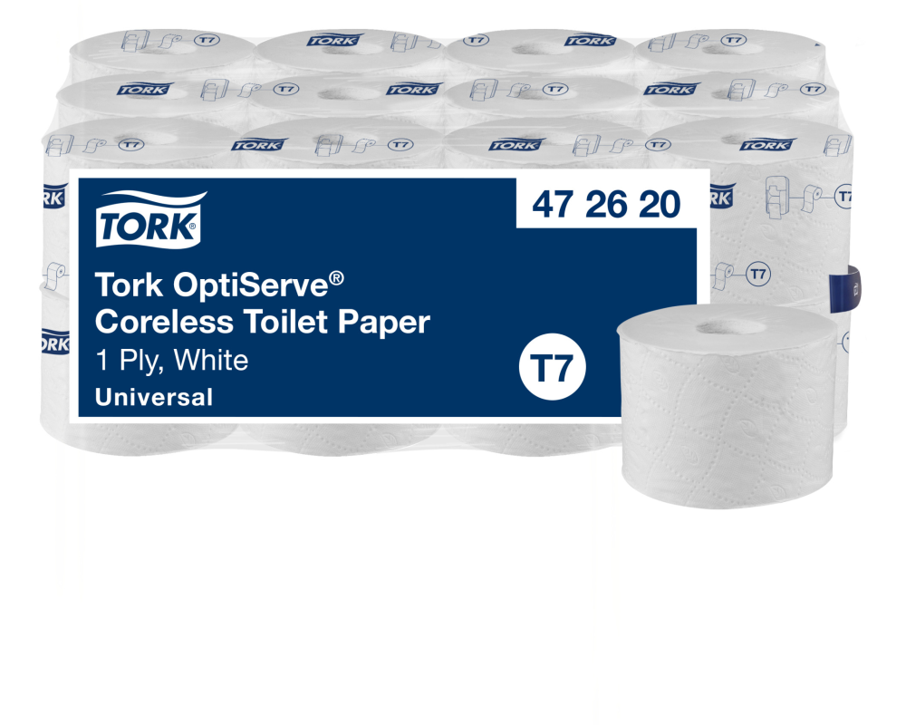 TORK Toilettenpapier T7 OptiServe® 472620 1-lagig 24 Rollen a 1250 Blatt