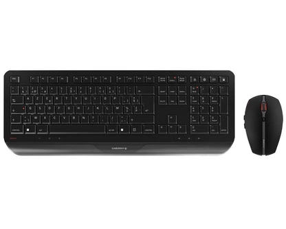 CHERRY Gentix Desktop Tastatur Maus enthalten Büro RF Wireless AZERTY Belgisch Schwarz