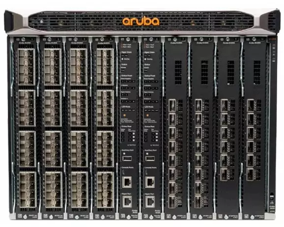 HPE Aruba 8400 Switch Bundle, 1 Mngt. Module, 3 PSU, 2 8400X Fabric Modules, 1 32 Port 10Gbit/s Module, 1 8 Port 40Gbit/s Module