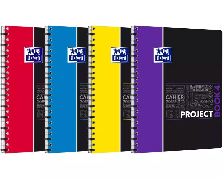 Oxford Notizheft A4+, kariert, Assortiert