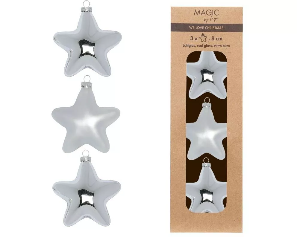 INGES CHRISTMAS DECOR Sterne Frosty Silver , 1 Stück, Silber