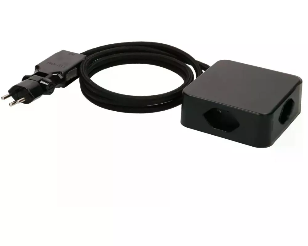 maxTex Steckdosenleiste Cube 4x T13, Schwarz/Schwarz