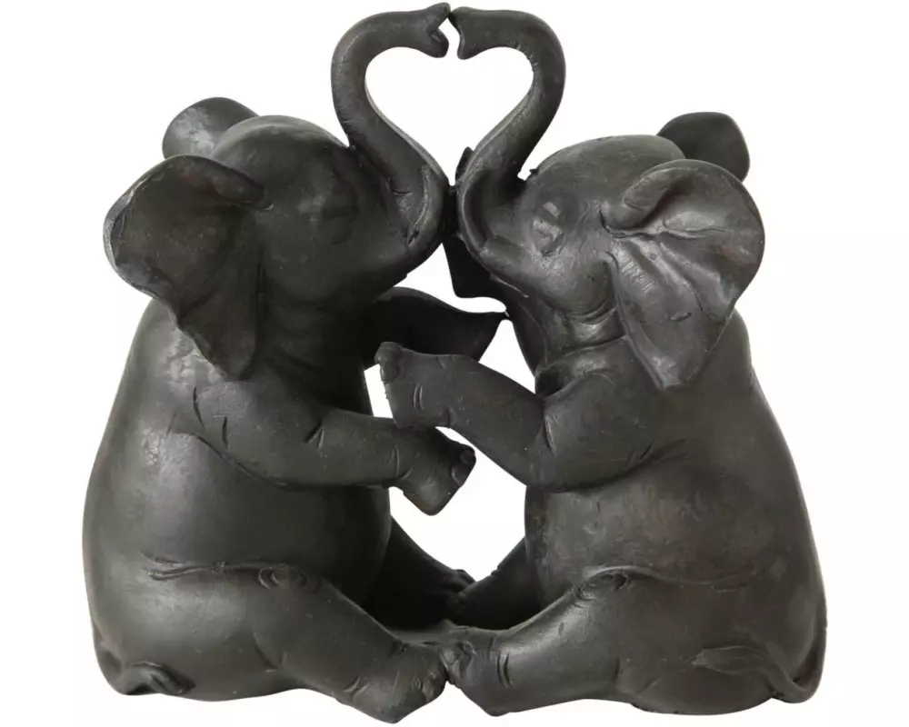 Boltze Aufsteller Elefantenpaar 7.5 cm x 15 cm, Schwarz