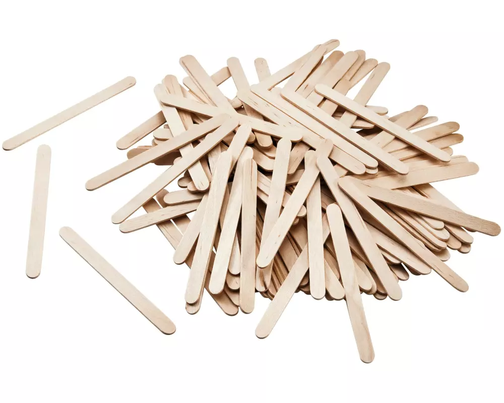 Folia Holzartikel Stäbchen Natur, 500 Stück