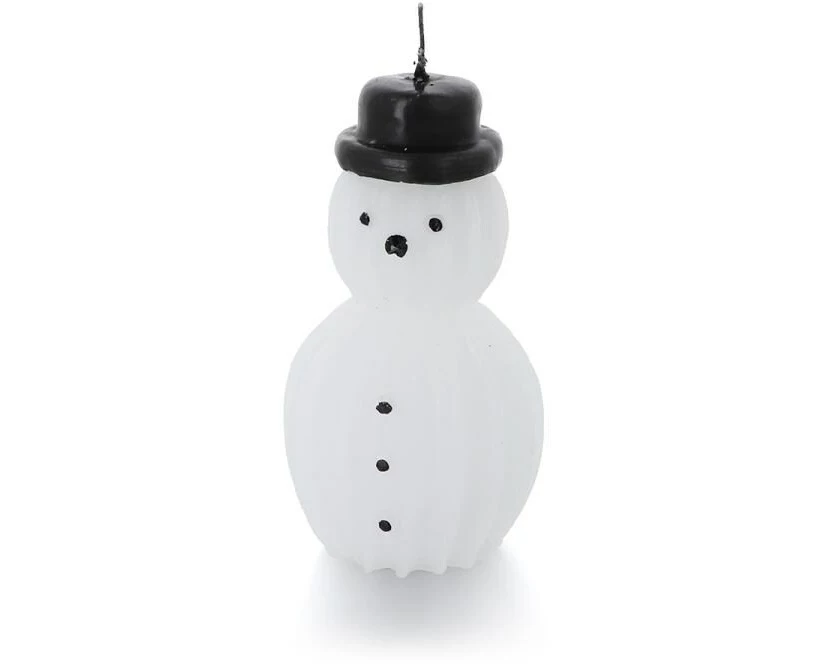 balthasar Weihnachtskerze Snowman Schwarz/Weiss, 1 Stück