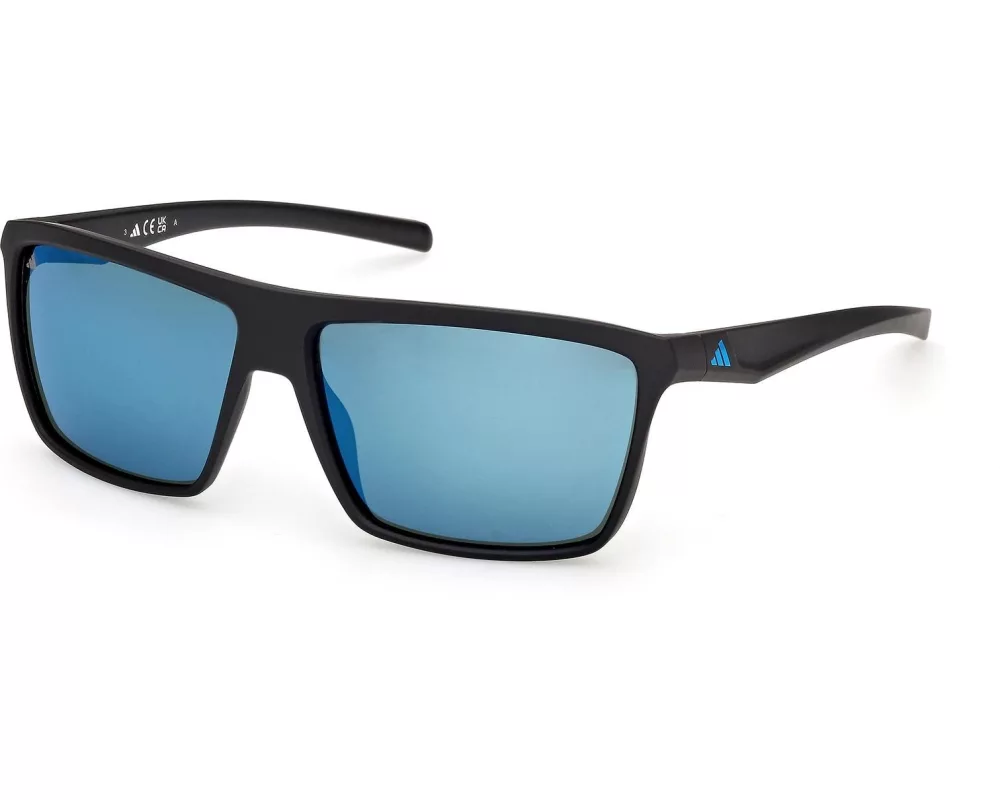 adidas ES0002 Sport Sonnenbrille Matte Black, Blue
