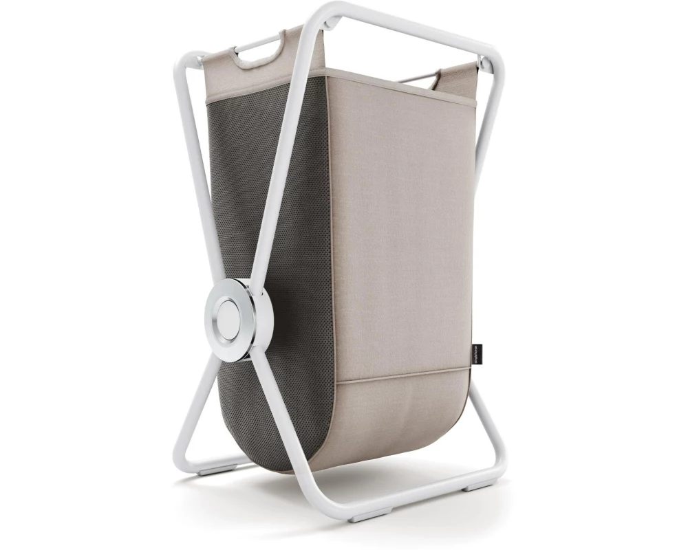 Simplehuman Wäschekorb Single 150 l, Weiss / Beige