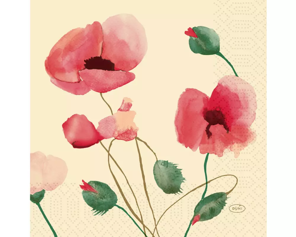 Duni Papierservietten Poppy Charm 33 cm x 33 cm, 250 Stück