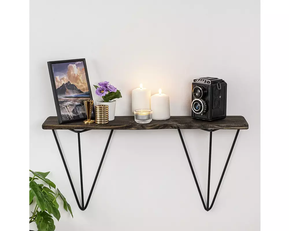 Woody Fashion Wandregal Gladiolus 60 x 30 x 15 cm, Walnuss