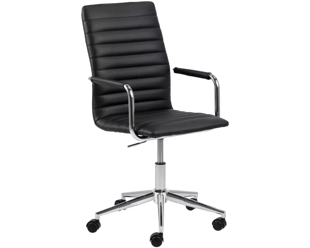 AC Design Bürostuhl Winslow, mit Polsterrücken und Armlehnen, Schwarz