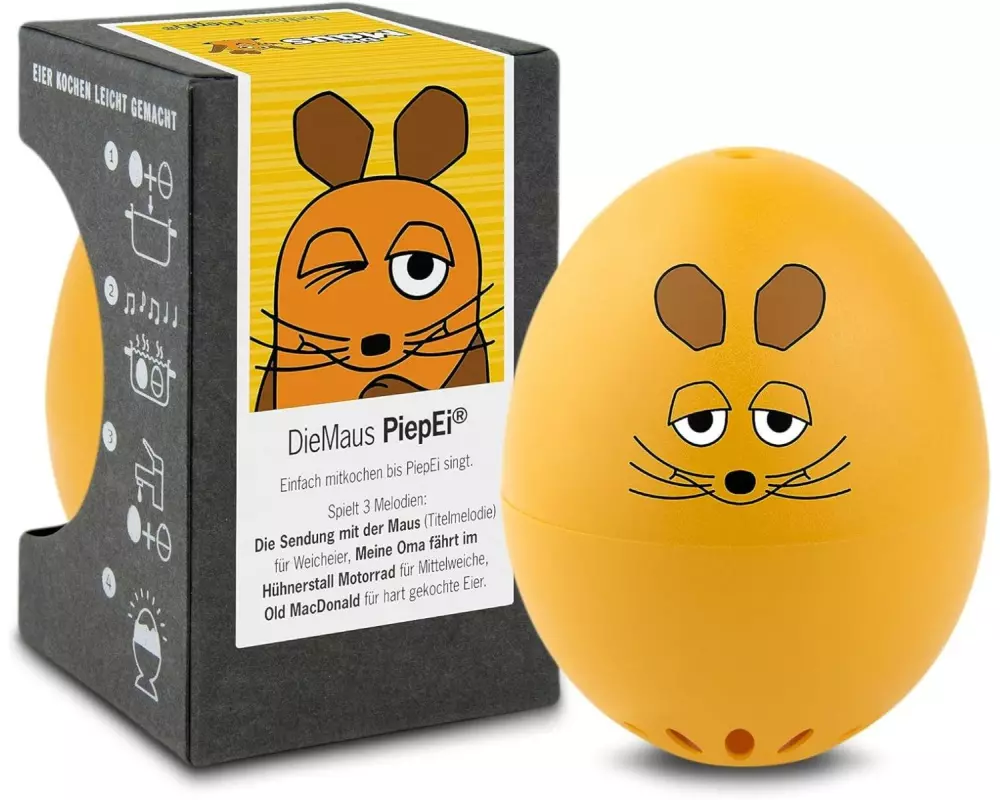 PiepEi Küchentimer Singende Eieruhr Maus, Gelb