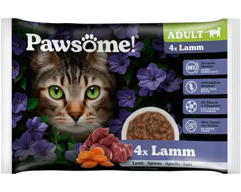Pawsome Cat Superfood Adult Lamm 4 x 85 g