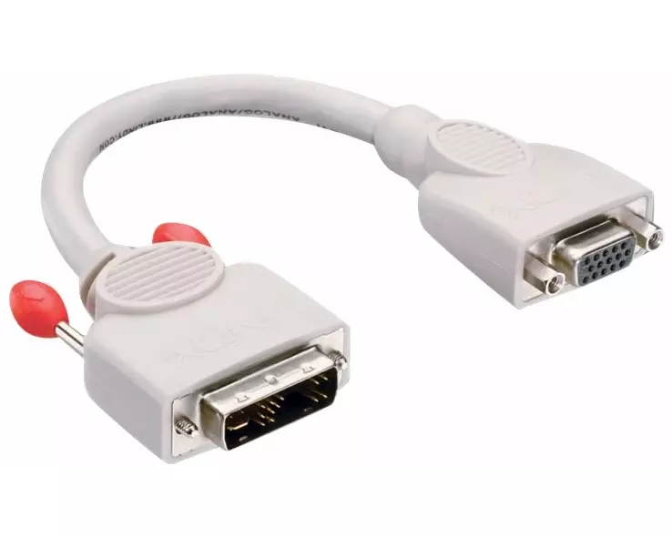 LINDY Video Adapter, DVI-VGA M-F, white, DVI-I