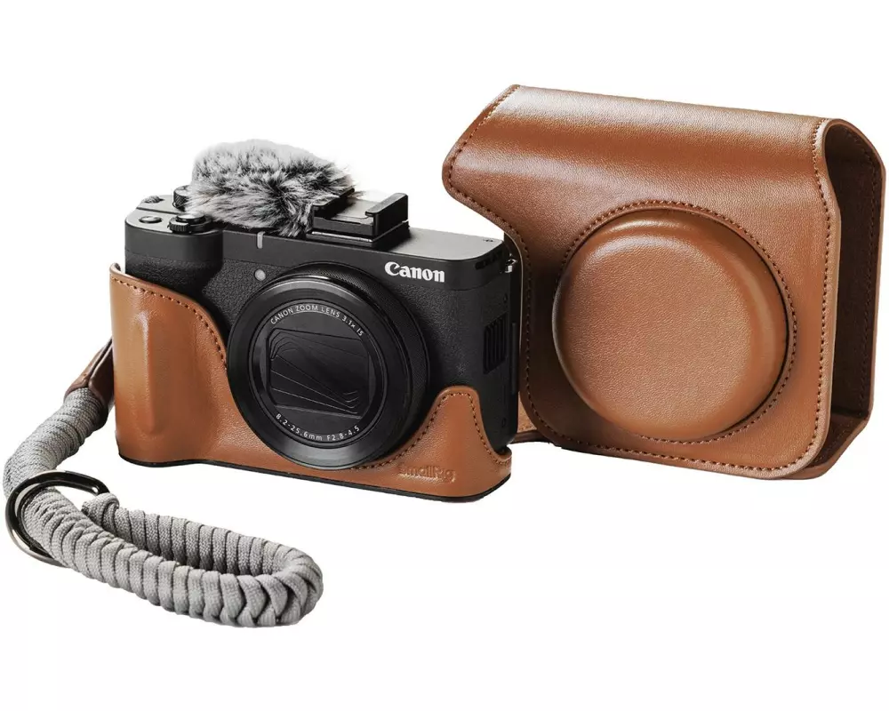 Smallrig Ledertaschen-Set für Canon PowerShot V1 Braun