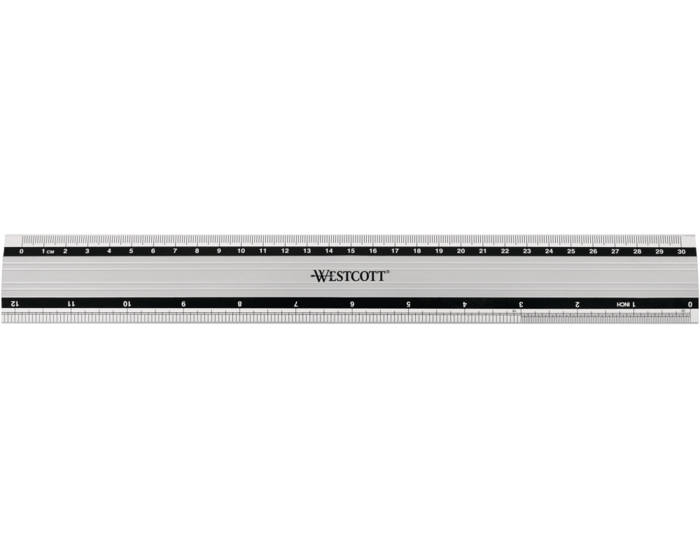 WESTCOTT Aluminium Lineal 30cm E-1019100 cm/inch Scala