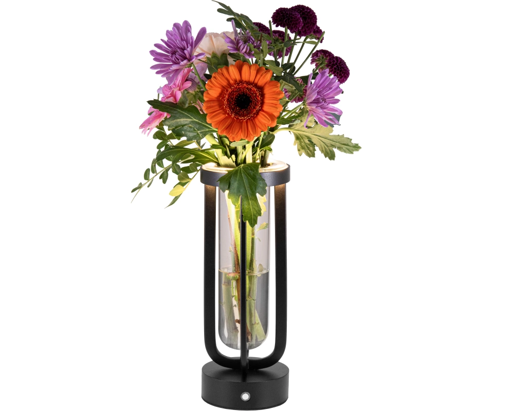 SECURIT Tischleuchte FLORENCE LP-FL-BL schwarz, Akku, dimmbar