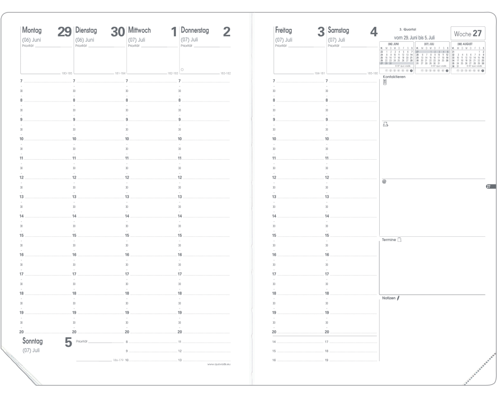 QUO-VADIS Ersatzinhalt Minister 2026 015006Q 1W/2S Impala/Soho DE 16x24cm