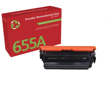 Everyday Remanufactured Everyday Black Remanufactured Toner by compatible with HP 655A (CF450A), Standard capacity. Black toner page yield: 12500 pages, Printing colours: Black, Quantity per pack: 1 pc(s)