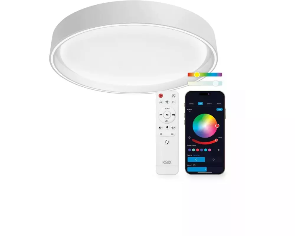 KSiX SmartLED Helios Deckenleuchte RGBIC weiss 40 cm 3400 lm