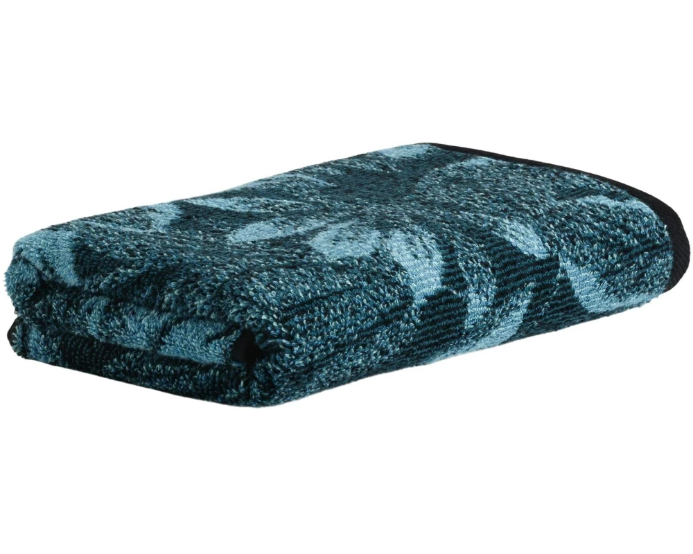 Möve Handtuch Tide Leaves 50 x 100 cm, Dunkelblau/Türkis