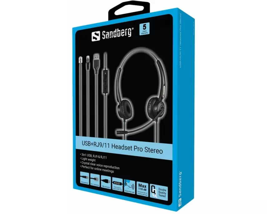 SANDBERG USB+RJ9/11, Headset, Pro, Stereo