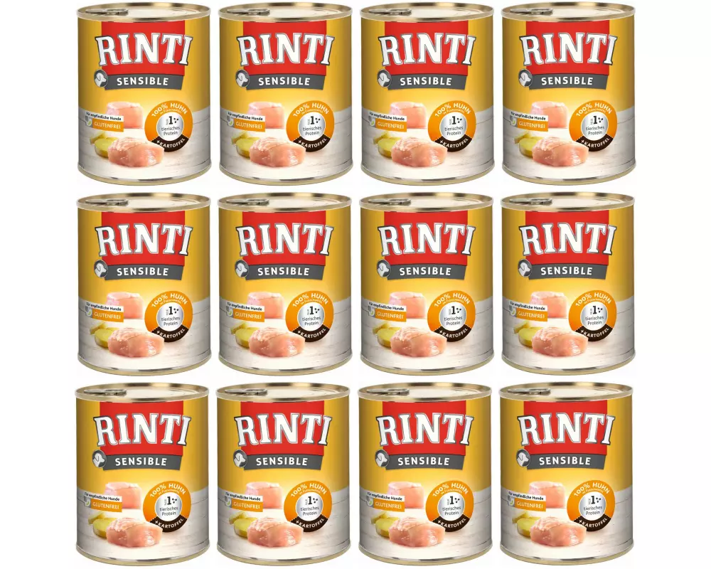 Rinti Nassfutter Sensible Dose Huhn + Kartoffel, 12 x 800 g