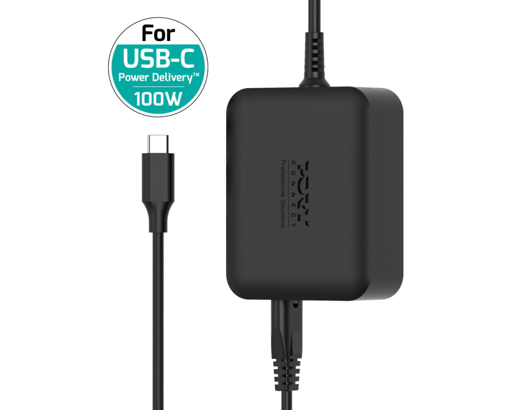 PORT PowerSupply 100W-Type C,GaN 904100CEU AC Cable 2.2m