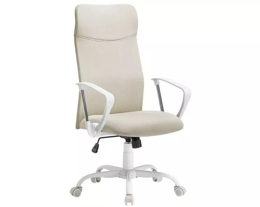 Songmics Bürostuhl mit Armlehnen und Fusskreuz Beige