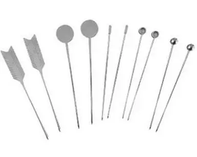 Gault Millau Glas mit Cocktailspiessen 10 Stück, Silber