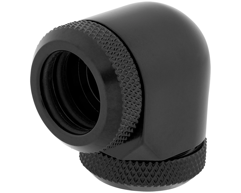Hydro X Series XF Hardline 90° 14mm OD Fittings Twin Pack Black