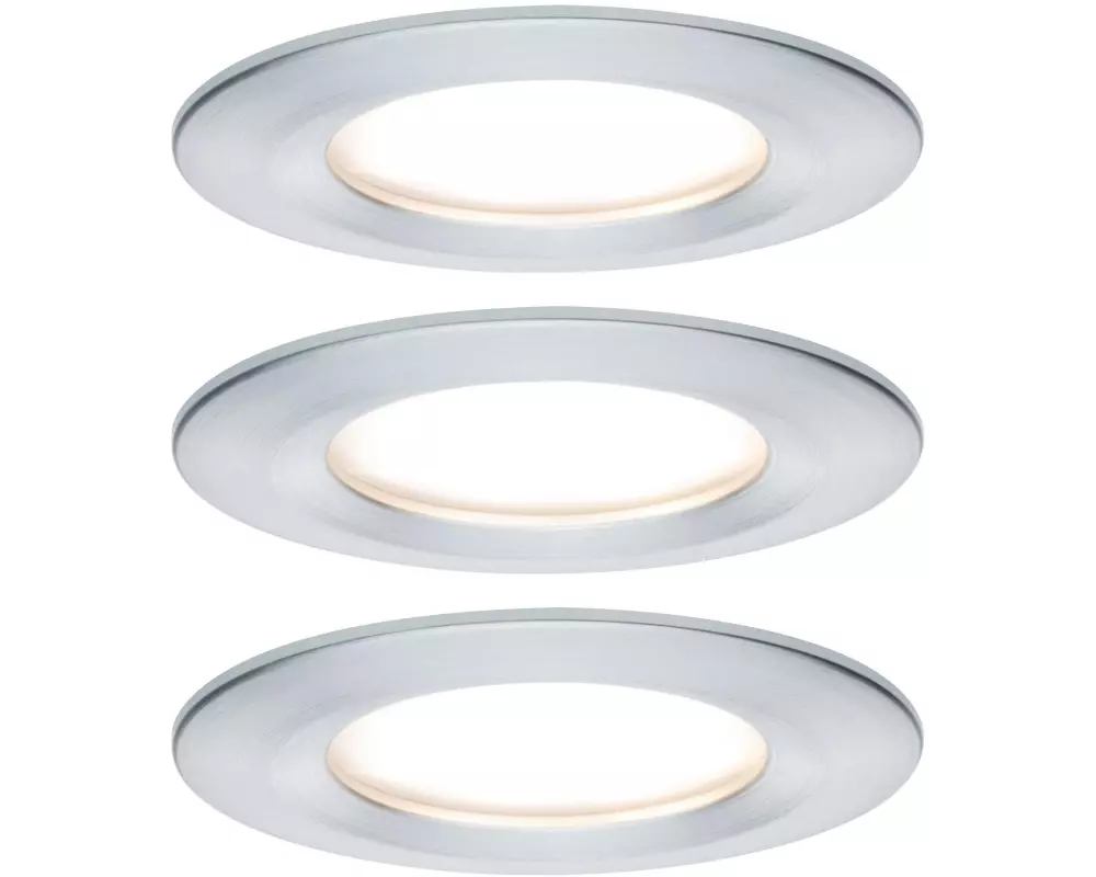 Paulmann Einbauspot Nova Plus Coin Starr Set, 3 x 6 W, 2700 K, Silber