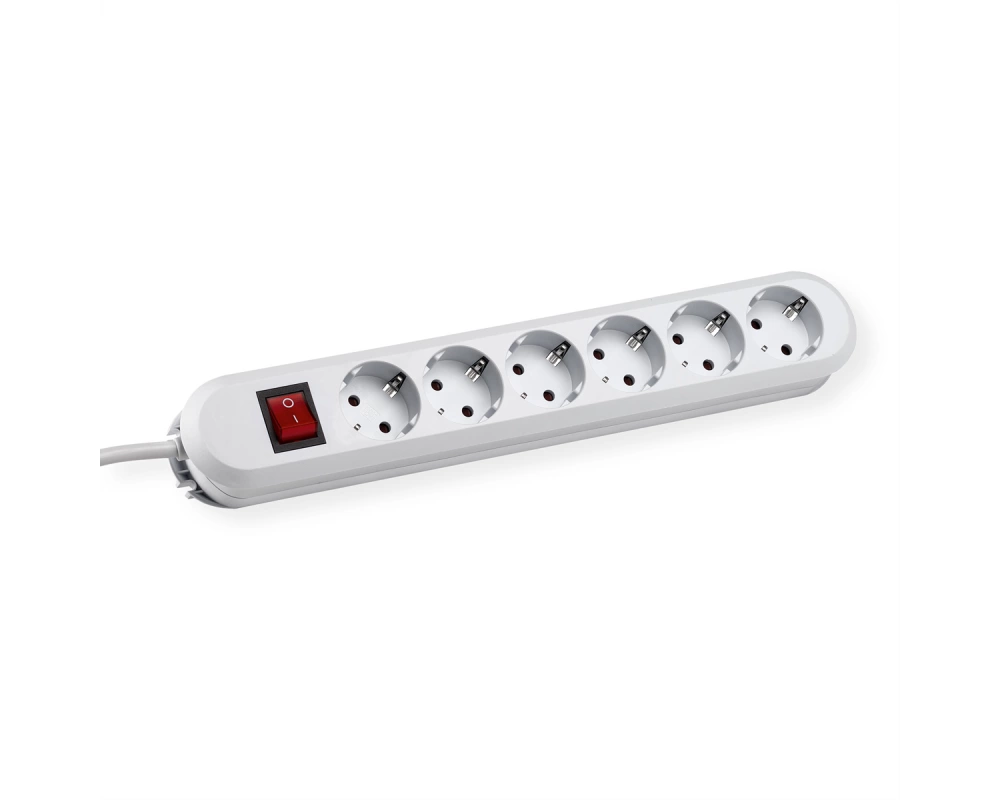 BACHMANN SMART Steckdosenleiste 6x Schutzkontakt, Schalter, weiß, 3 m