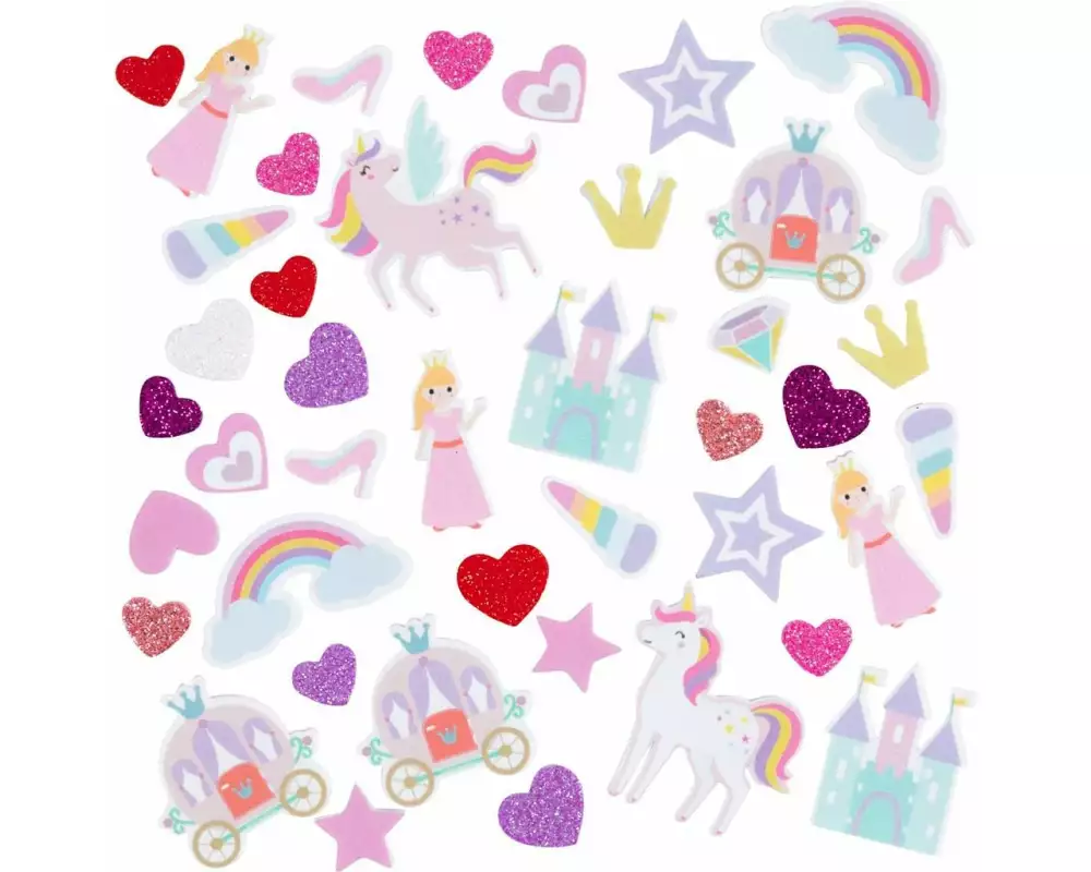 Creativ Company Moosgummi-Set Einhorn und Prinzessin Lila-Pink, 150 Stück