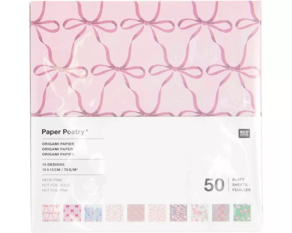 Rico Design Bastelpapier Origami 15 x 15 cm, 70 g/m², 50 Blatt