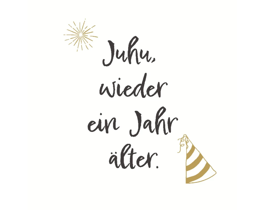 Paper + Design Papierservietten Ein Jahr älter 33 cm x 33 cm, 20 Stück