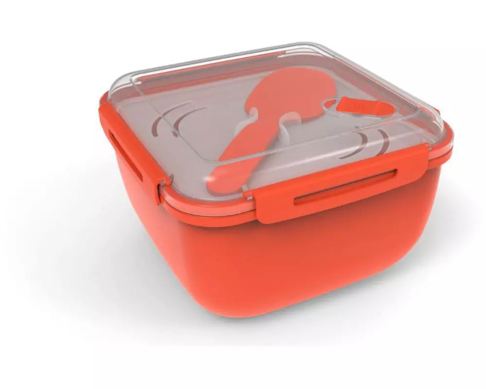 Rotho Mikrowellendose Memory 2.5 Liter, Papaya Rot