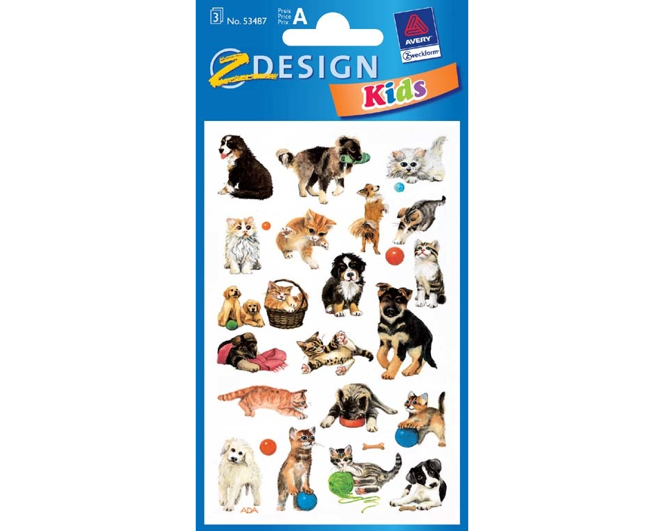Z-DESIGN Sticker Kids 53487 Hunde/Katzen 3 Stück
