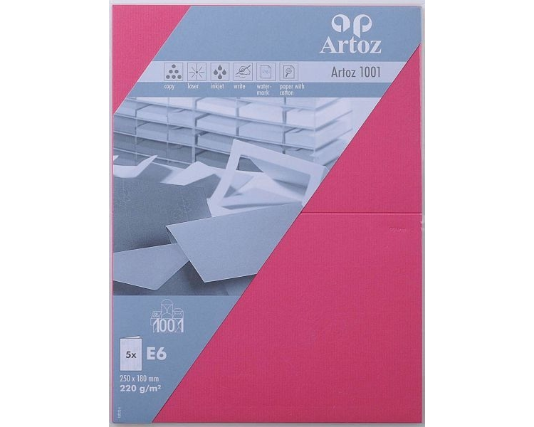 ARTOZ Karten 1001 E6 107372264 220g, fuchsia 5 Blatt