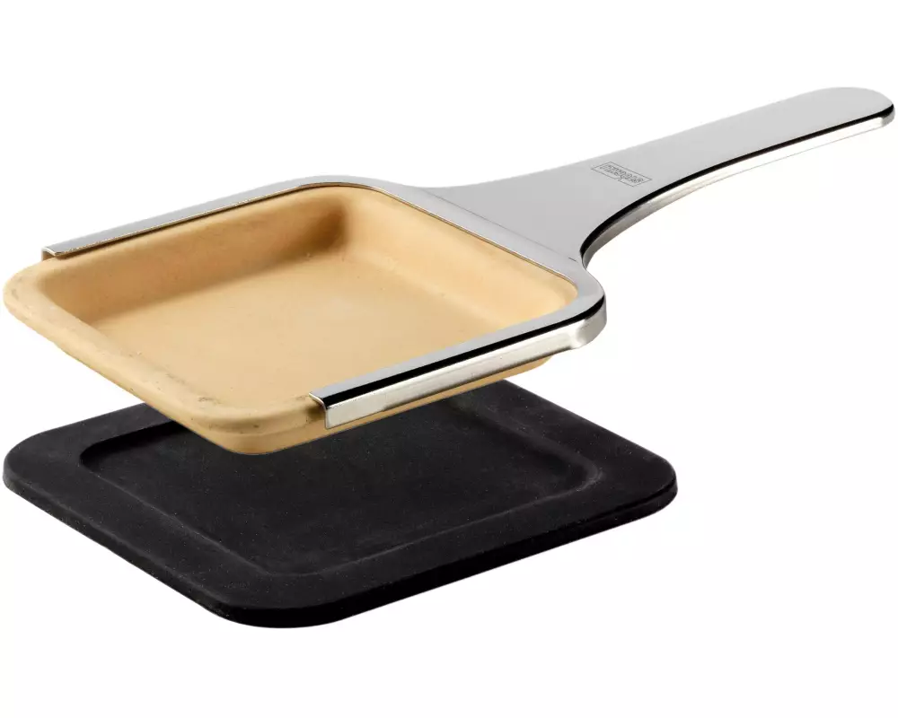 Stöckli Ton-Pfännchen mit Halter, 4 Stück