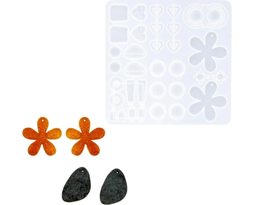 Reslin Giessform Silikon Ohrringe