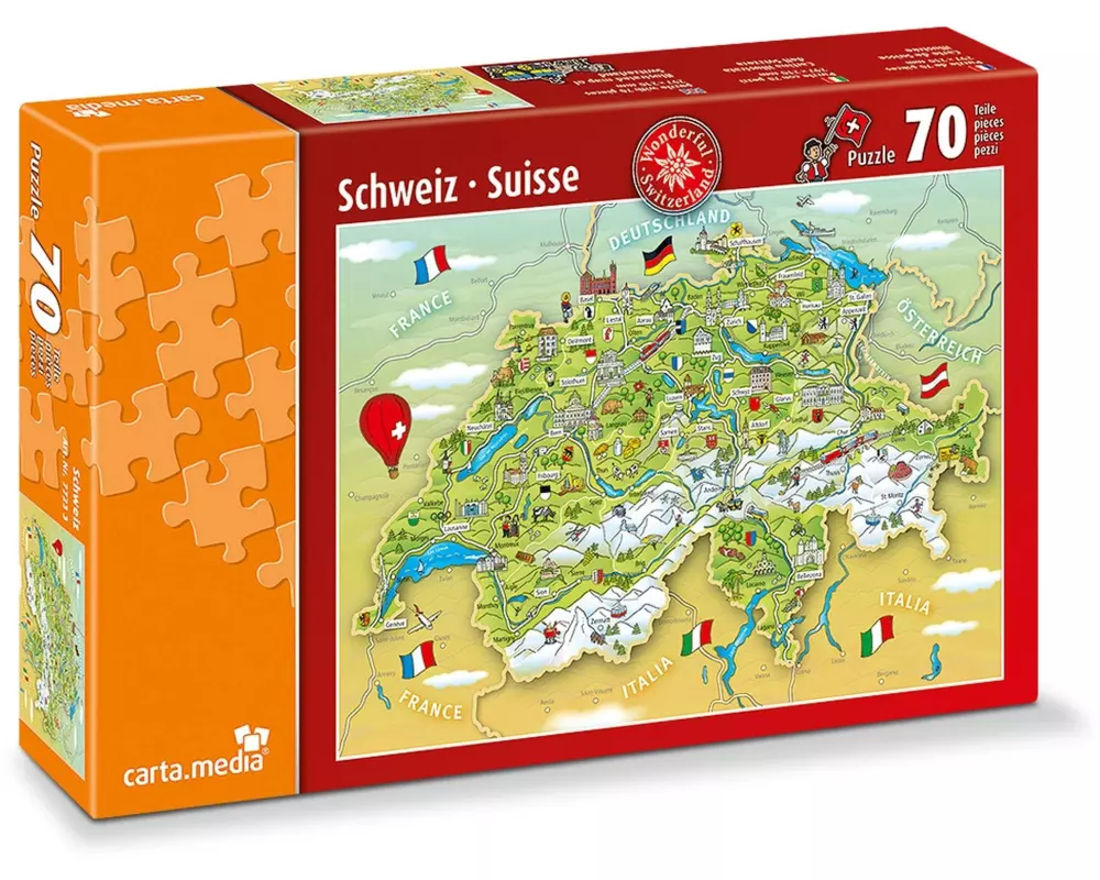 Carta.Media Puzzle Illustrierte Schweizerkarte